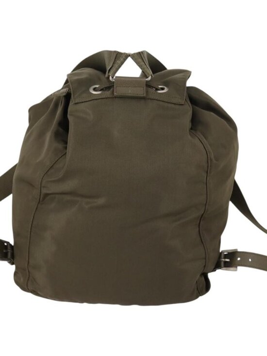 PRADA Backpack Nylon Khaki Silver Auth bs29051 main image 5